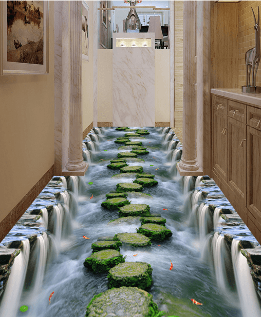 3D Moss Stone 318 Floor Mural Wallpaper AJ Wallpaper 2 