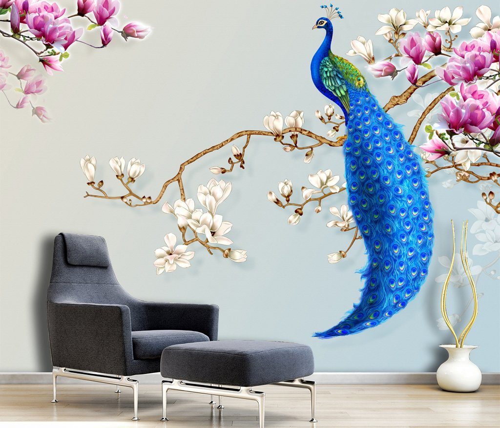 3D Peacock 214 Wall Murals Wallpaper AJ Wallpaper 2 