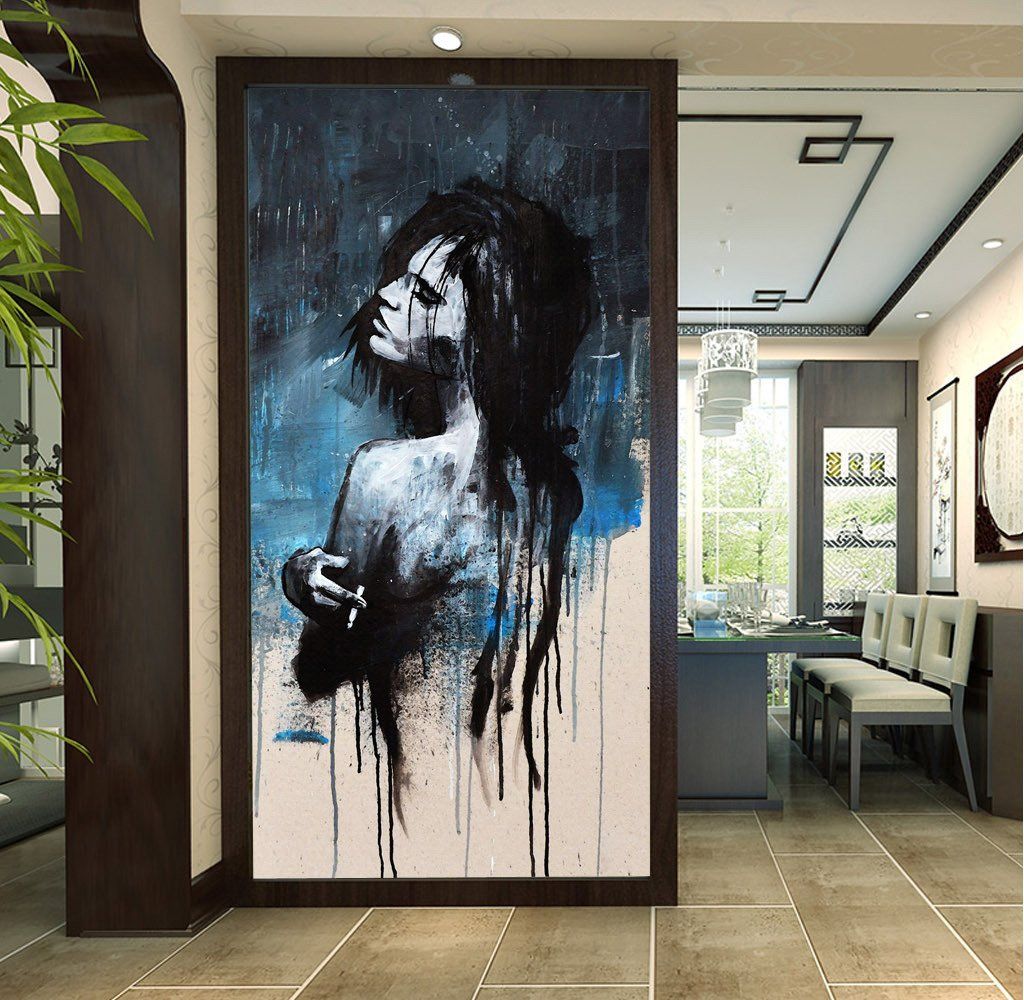 3D Black Lady Portrait 562 Wall Murals Wallpaper AJ Wallpaper 2 