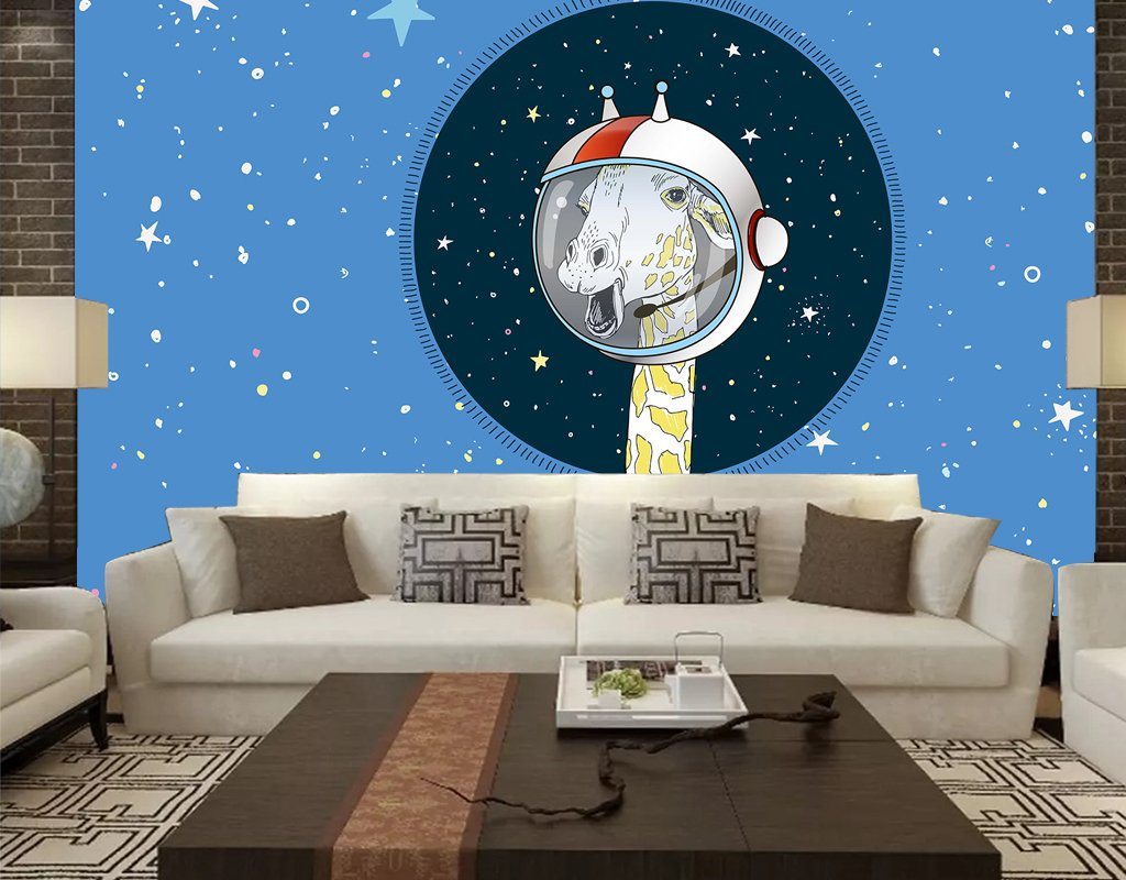 3D Blue Giraffe 696 Wall Murals Wallpaper AJ Wallpaper 2 