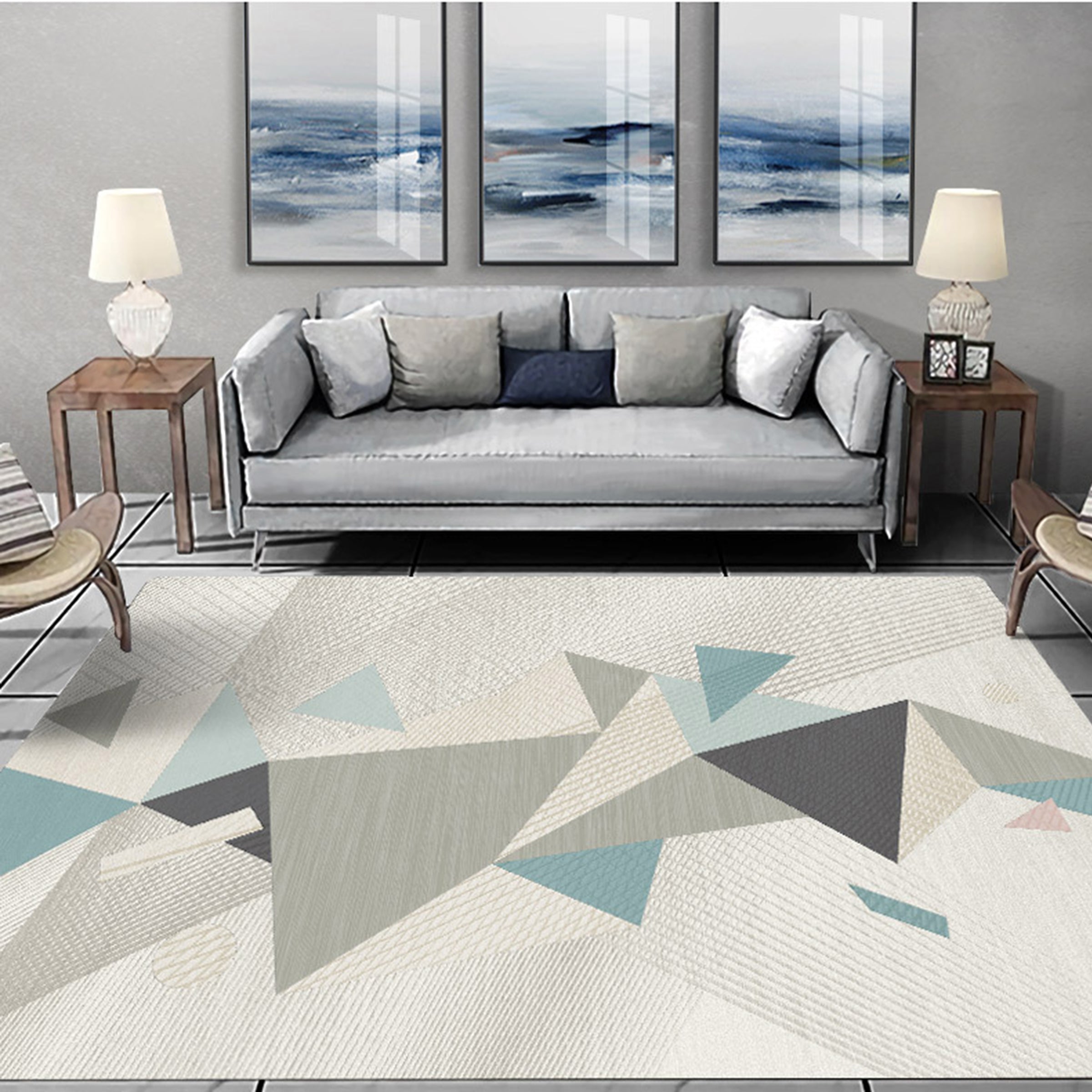 3D Color Geometry WG302 Non Slip Rug Mat Mat AJ Creativity Home 