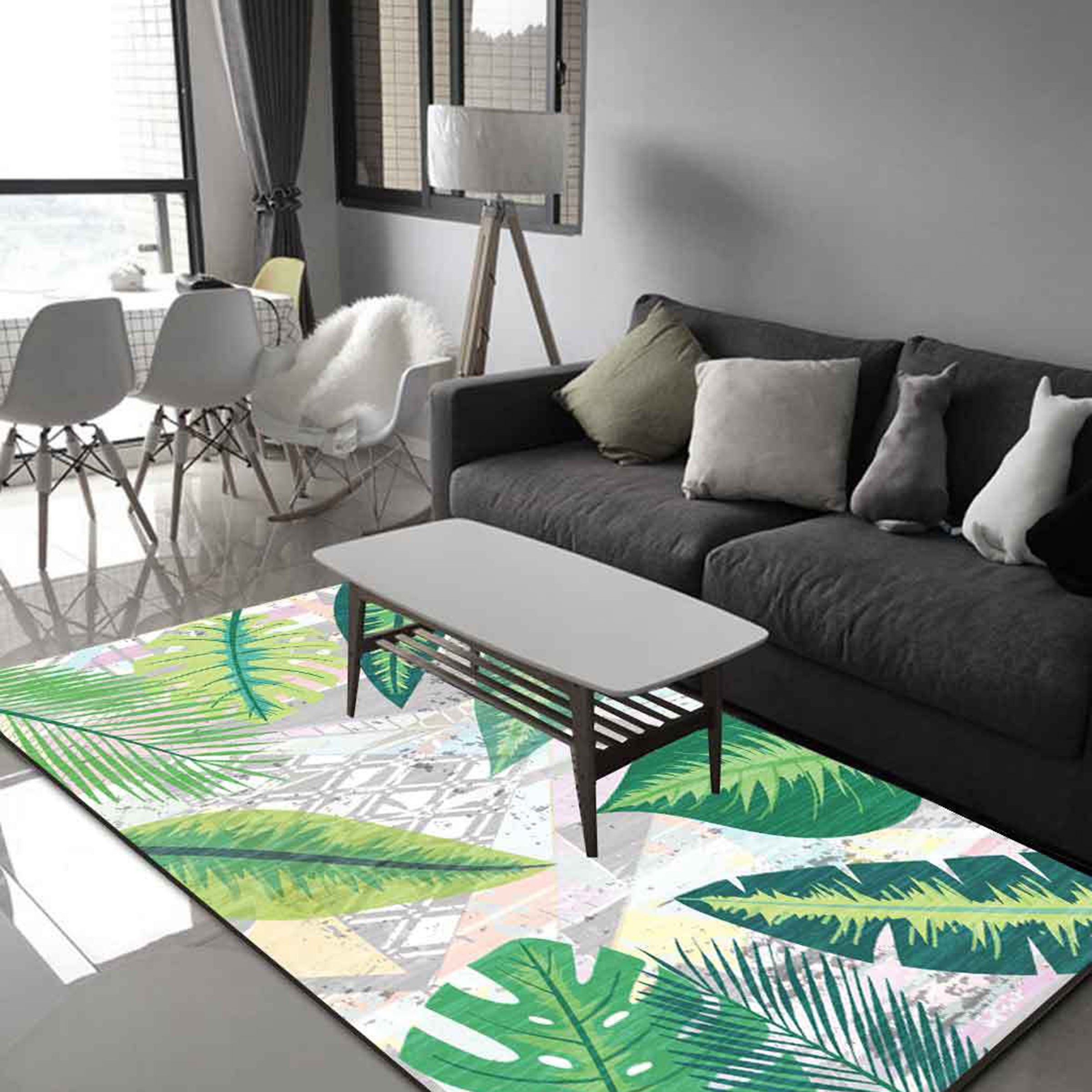 3D Green Leaves WG574 Non Slip Rug Mat Mat AJ Creativity Home 