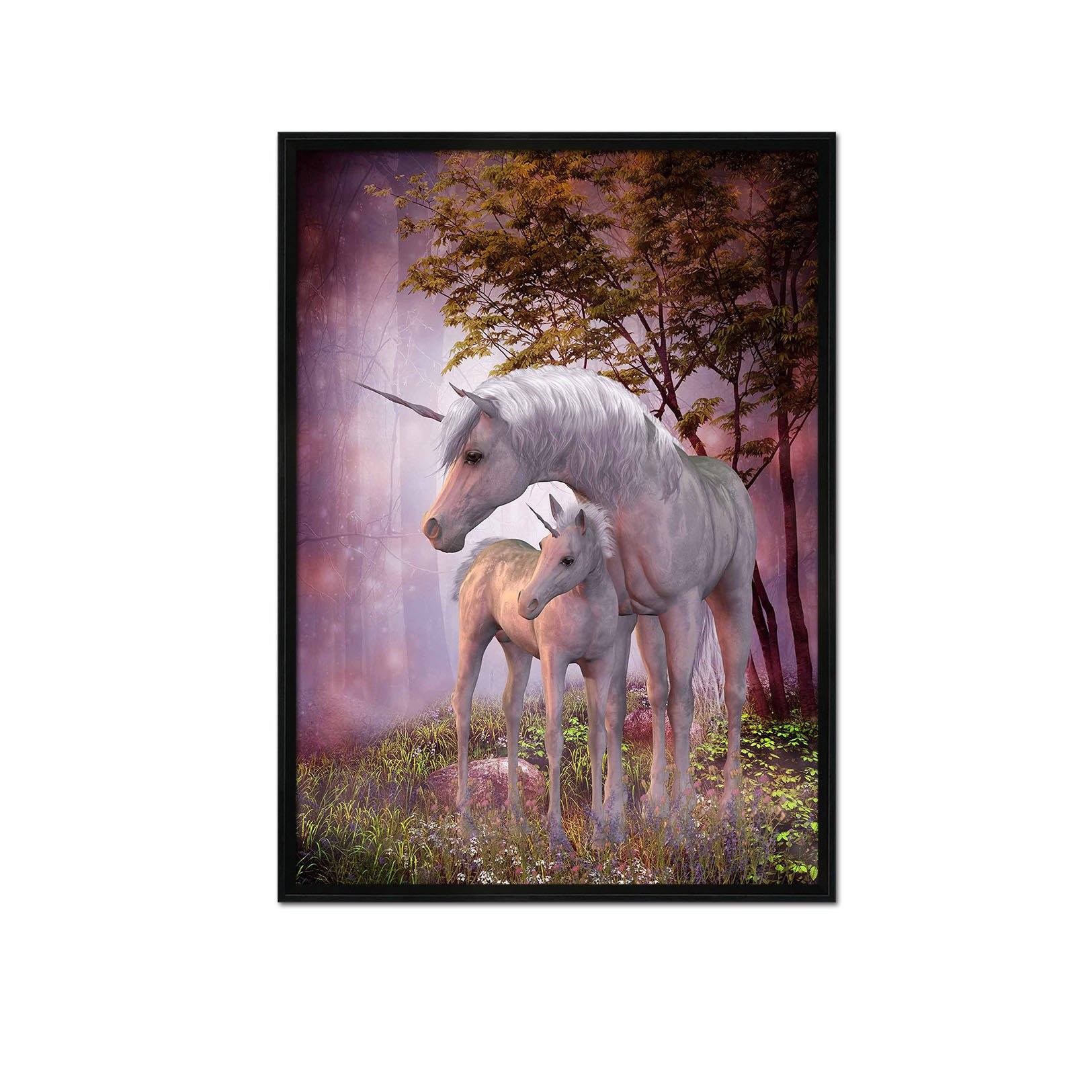 3D White Unicorn 067 Fake Framed Print Painting Wallpaper AJ Creativity Home 