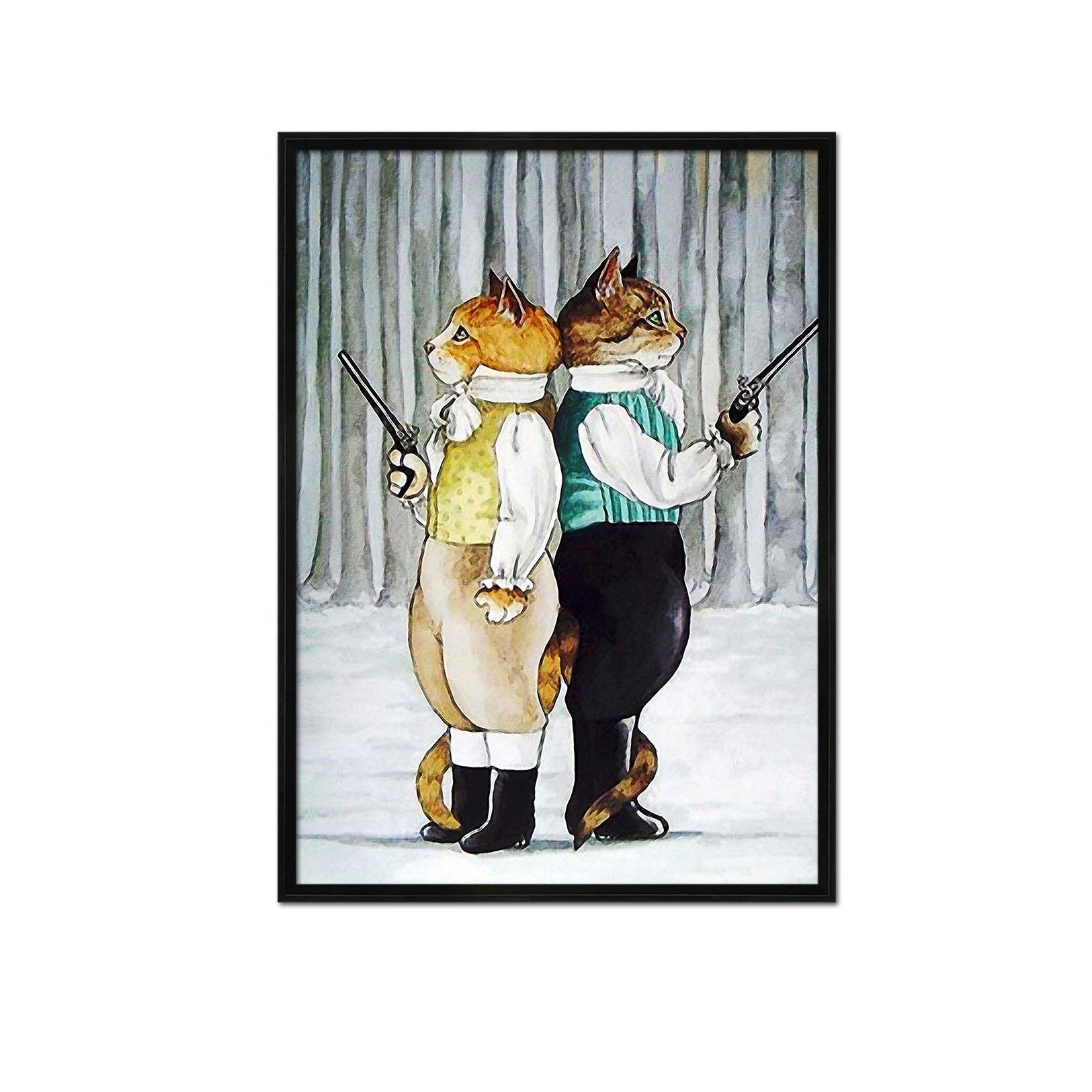 3D Back To Back 087 Fake Framed Print Painting Wallpaper AJ Creativity Home 