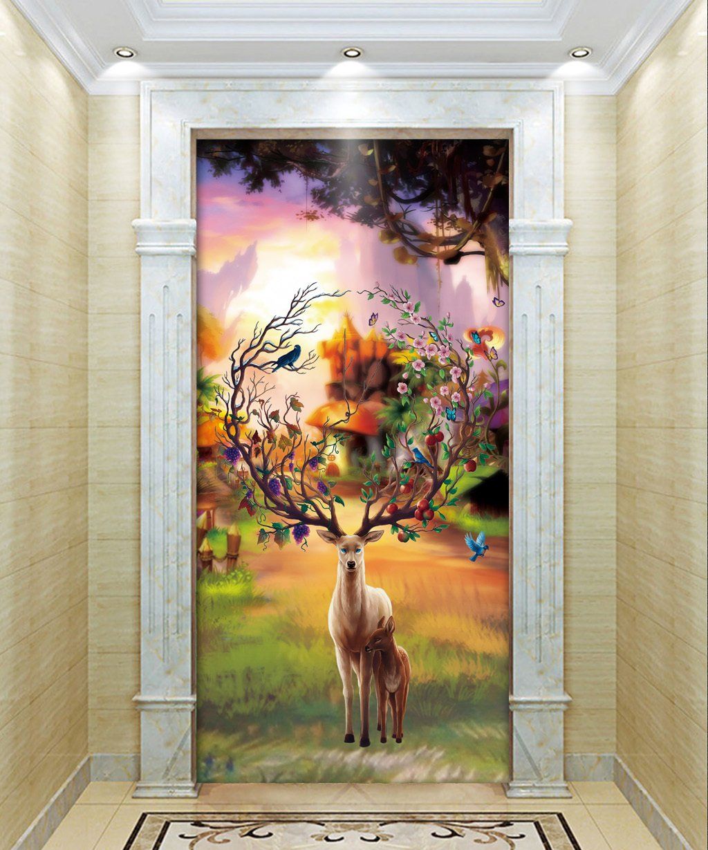 3D Sunlight Elk 551 Wall Murals Wallpaper AJ Wallpaper 2 