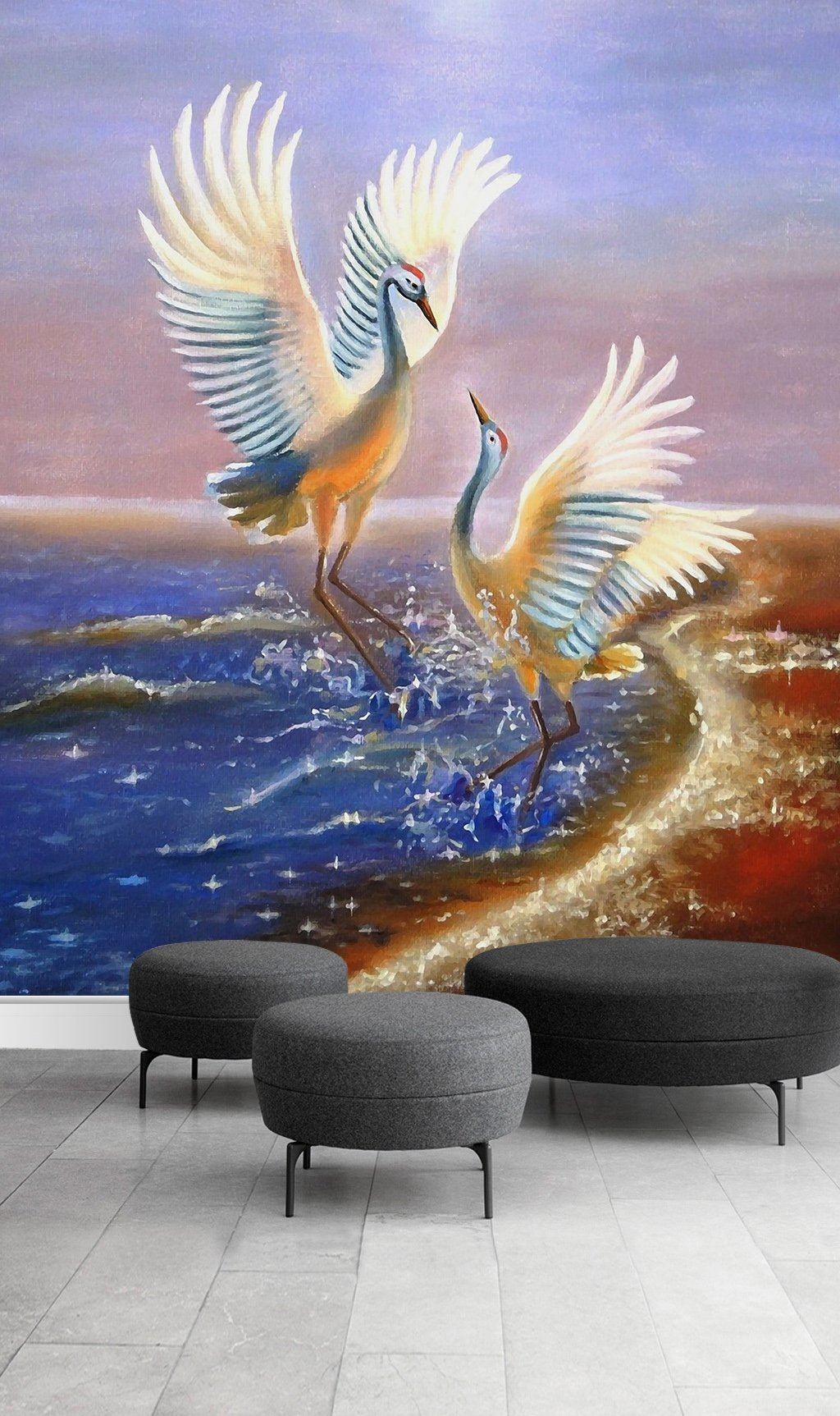 3D Red Crowned Crane 592 Wall Murals Wallpaper AJ Wallpaper 2 