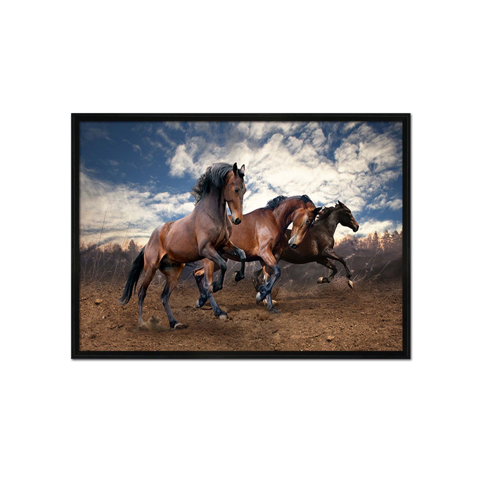 3D Brown Horse 062 Fake Framed Print Painting Wallpaper AJ Creativity Home 