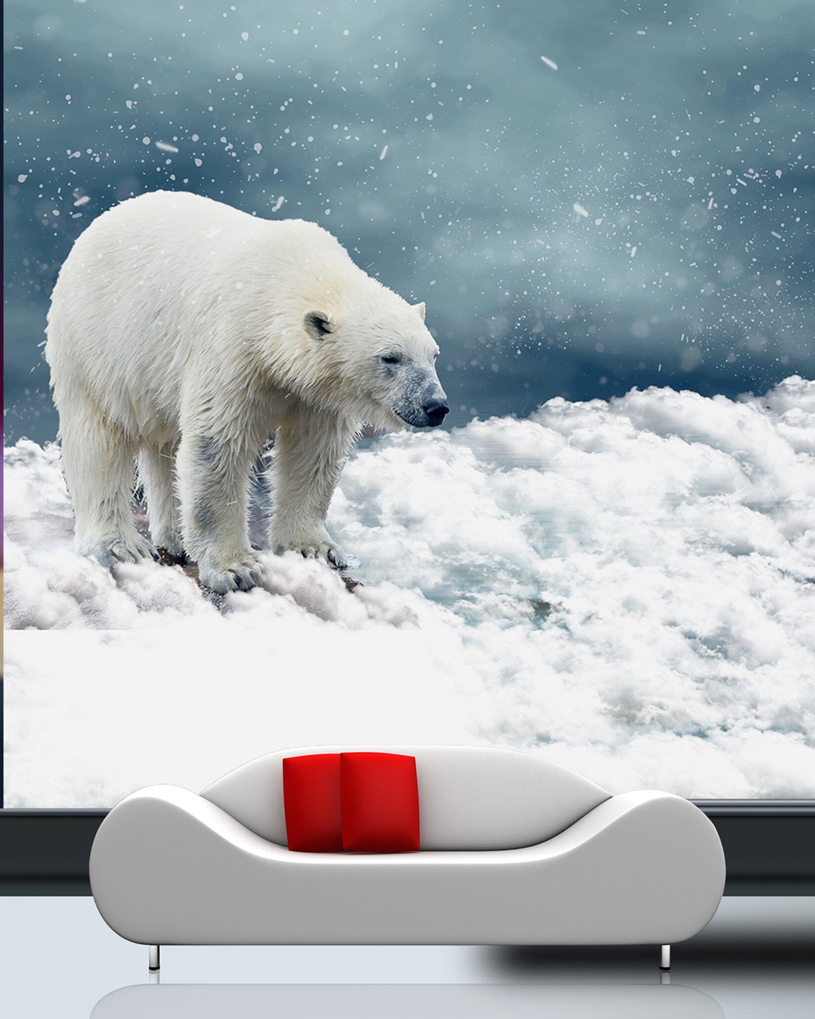 3D Polar Bear Snow 260 Wall Murals Wallpaper AJ Wallpaper 2 