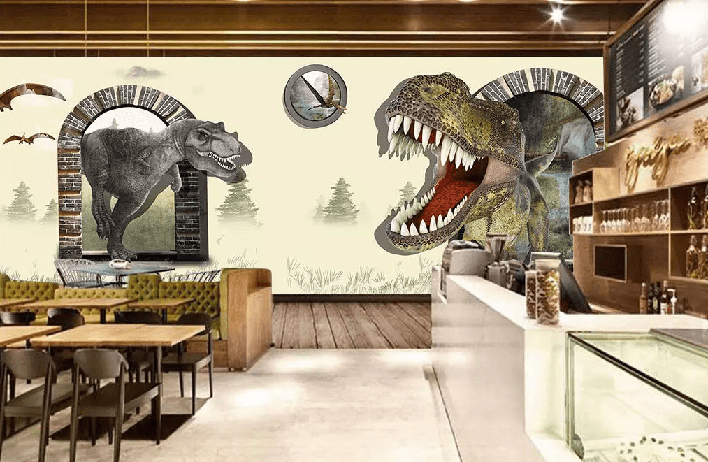 3D Window Dolphin Dinosaur 244 Wallpaper AJ Wallpaper 2 