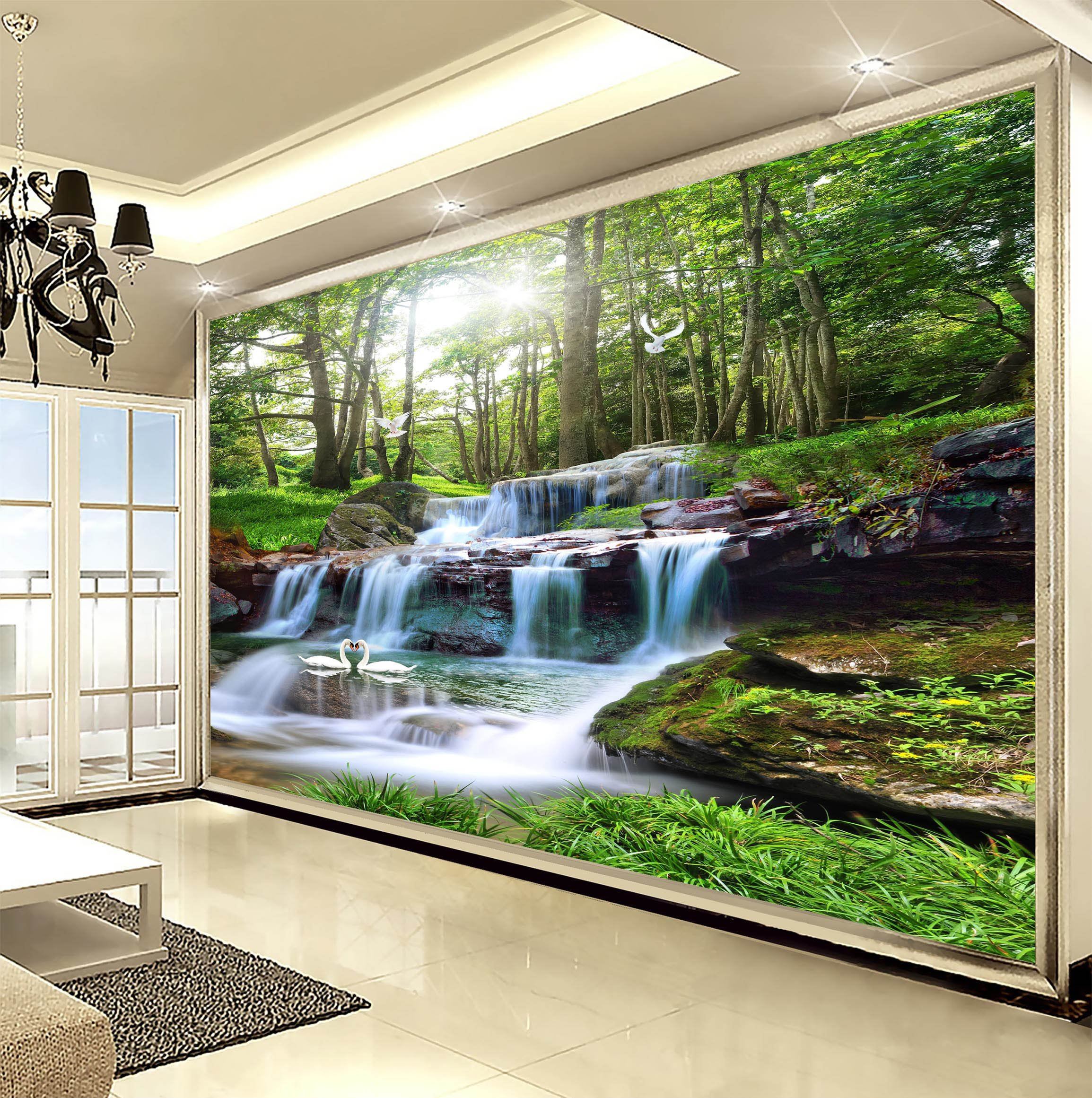 3D Forest Stream 303 Wallpaper AJ Wallpaper 