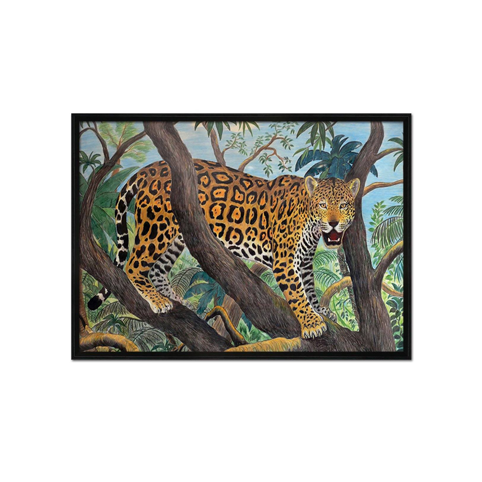 3D Big Leopard 077 Fake Framed Print Painting Wallpaper AJ Creativity Home 