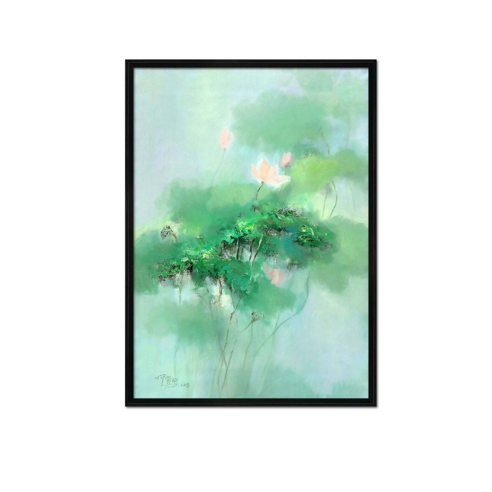 3D Lotus Flower 107 Fake Framed Print Painting Wallpaper AJ Creativity Home 