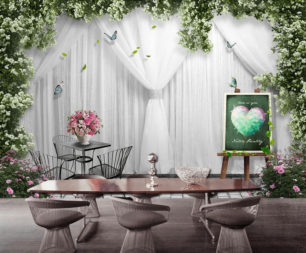 3D Flower Vine Butterfly 121 Wallpaper AJ Wallpaper 2 