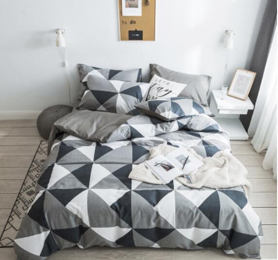 3D Gray Triangle 14046 Bed Pillowcases Quilt
