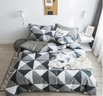3D Gray Triangle 14046 Bed Pillowcases Quilt