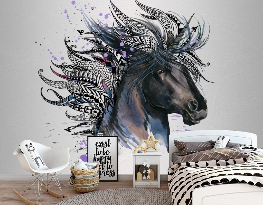 3D Art Horse Head 531 Wall Murals Wallpaper AJ Wallpaper 2 