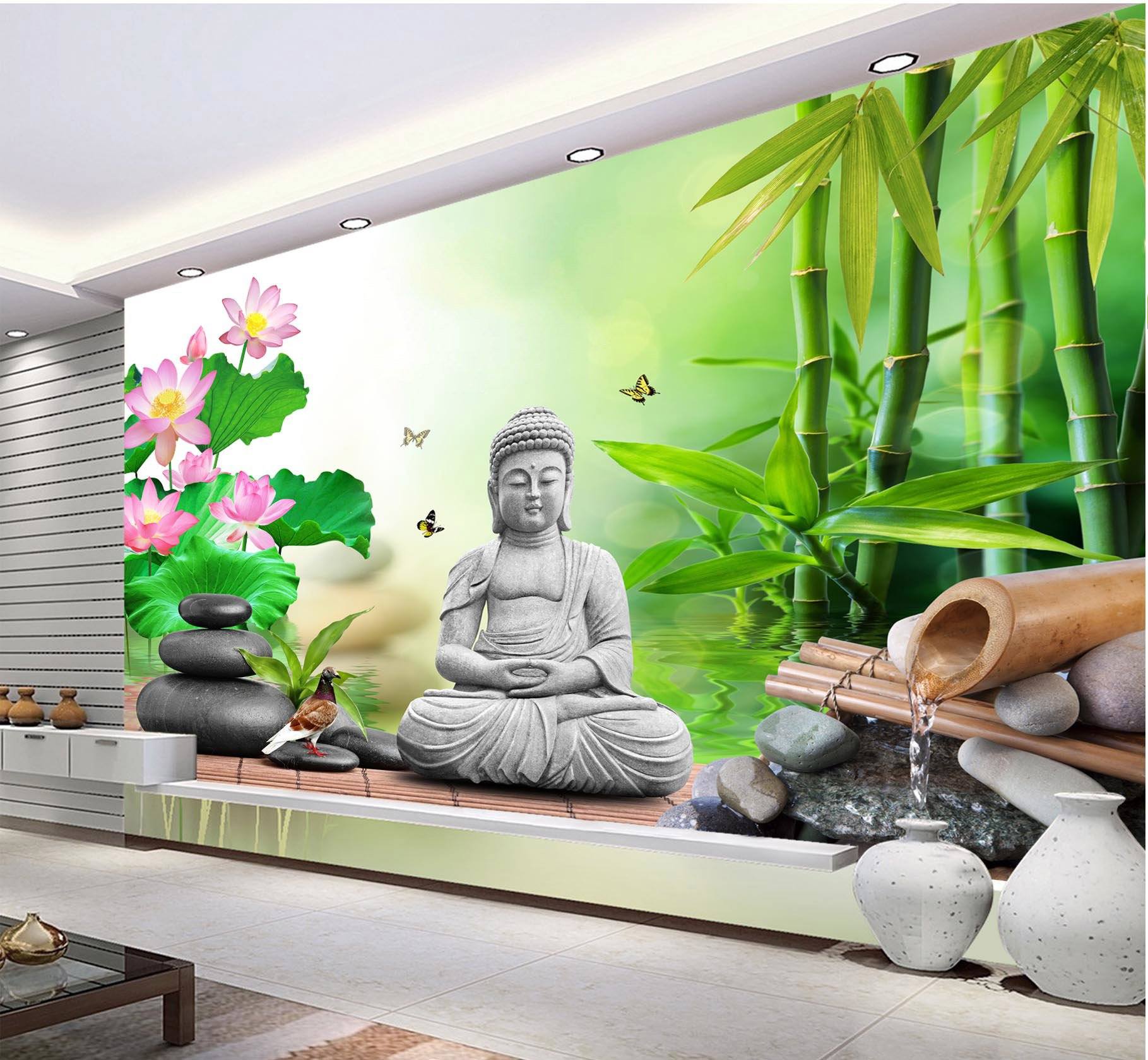 3D Lotus Meditation 333 Wallpaper AJ Wallpaper 