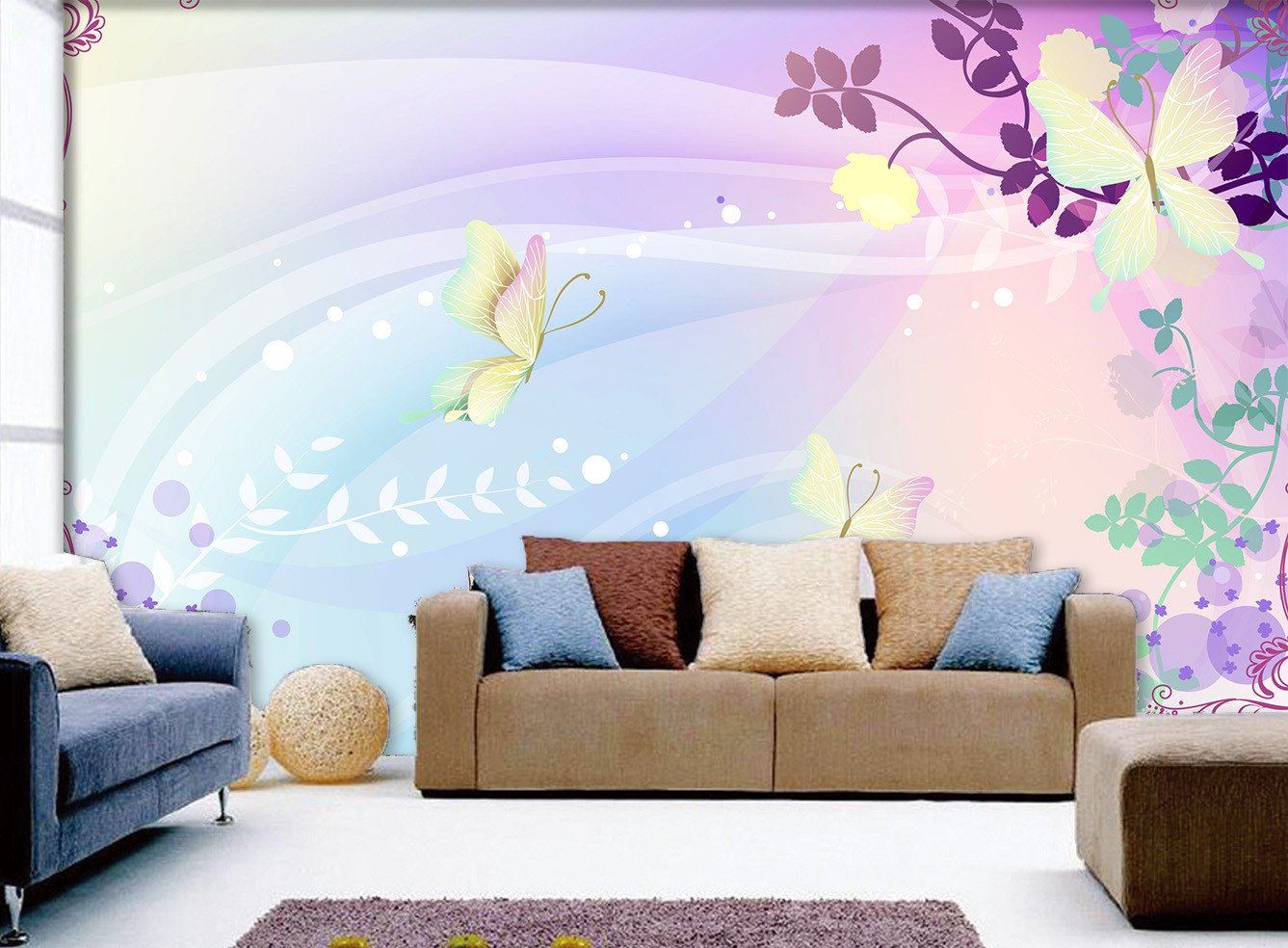 3D Fairy Butterfly Flower Wallpaper AJ Wallpaper 