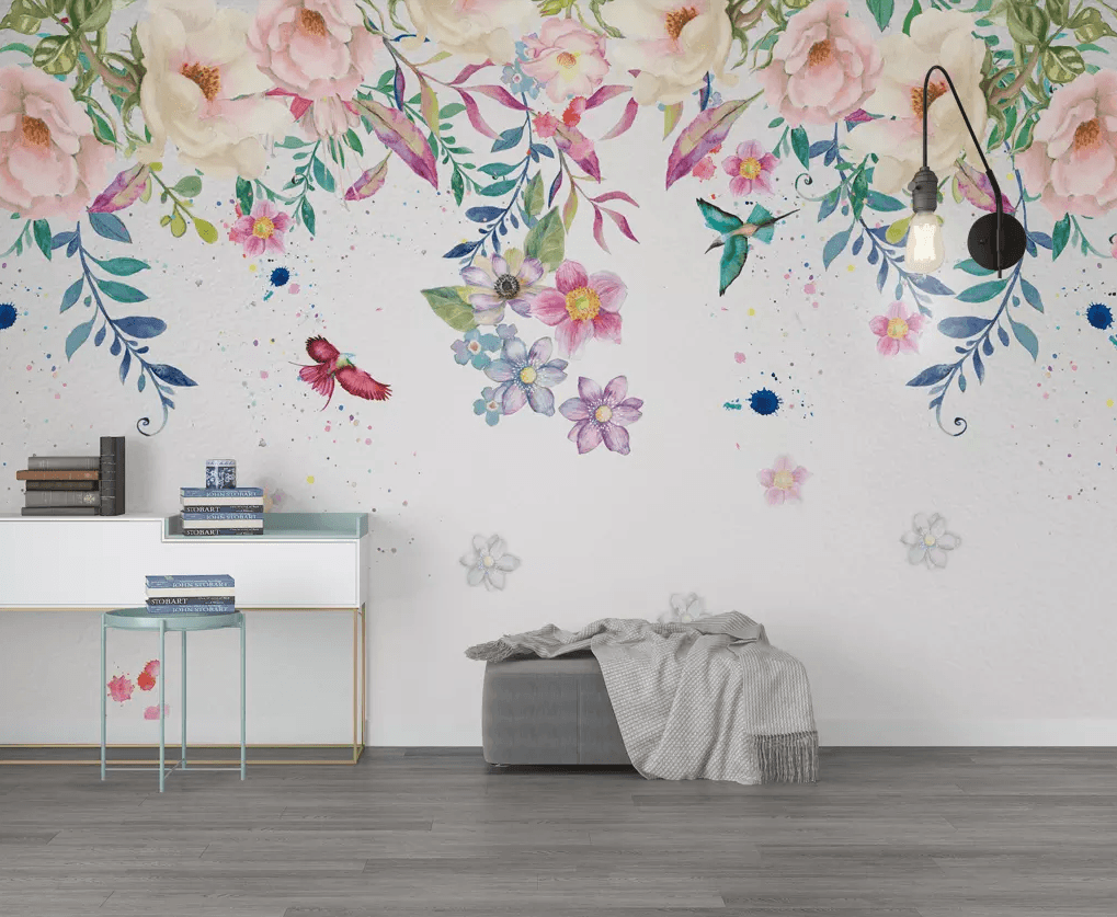3D Vine Flower Butterfly 224 Wallpaper AJ Wallpaper 2 