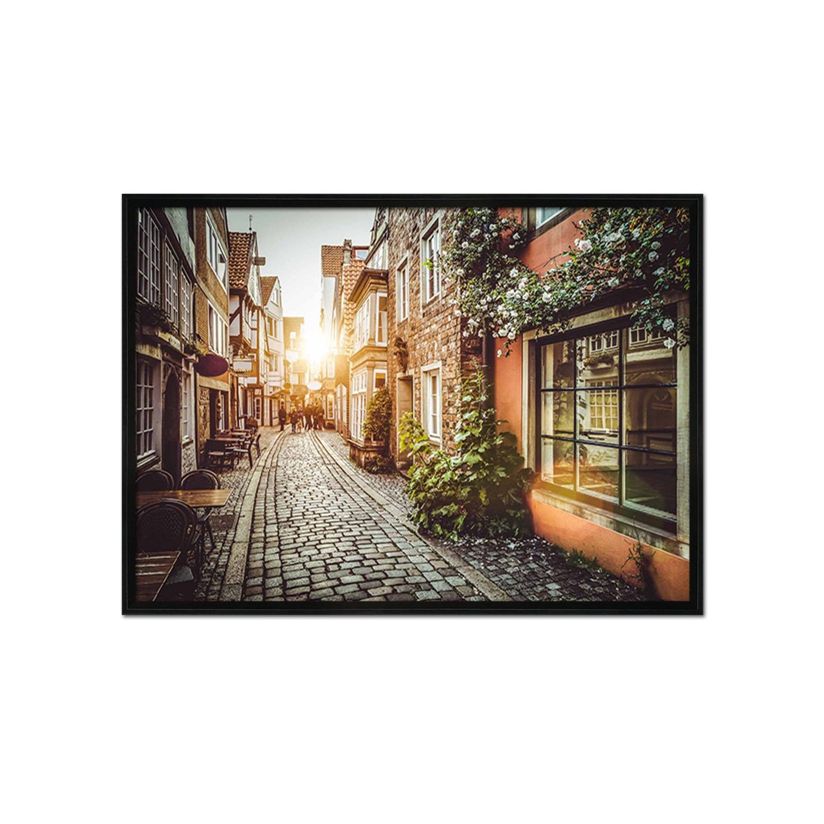 3D City Alley 088 Fake Framed Print Painting Wallpaper AJ Creativity Home 
