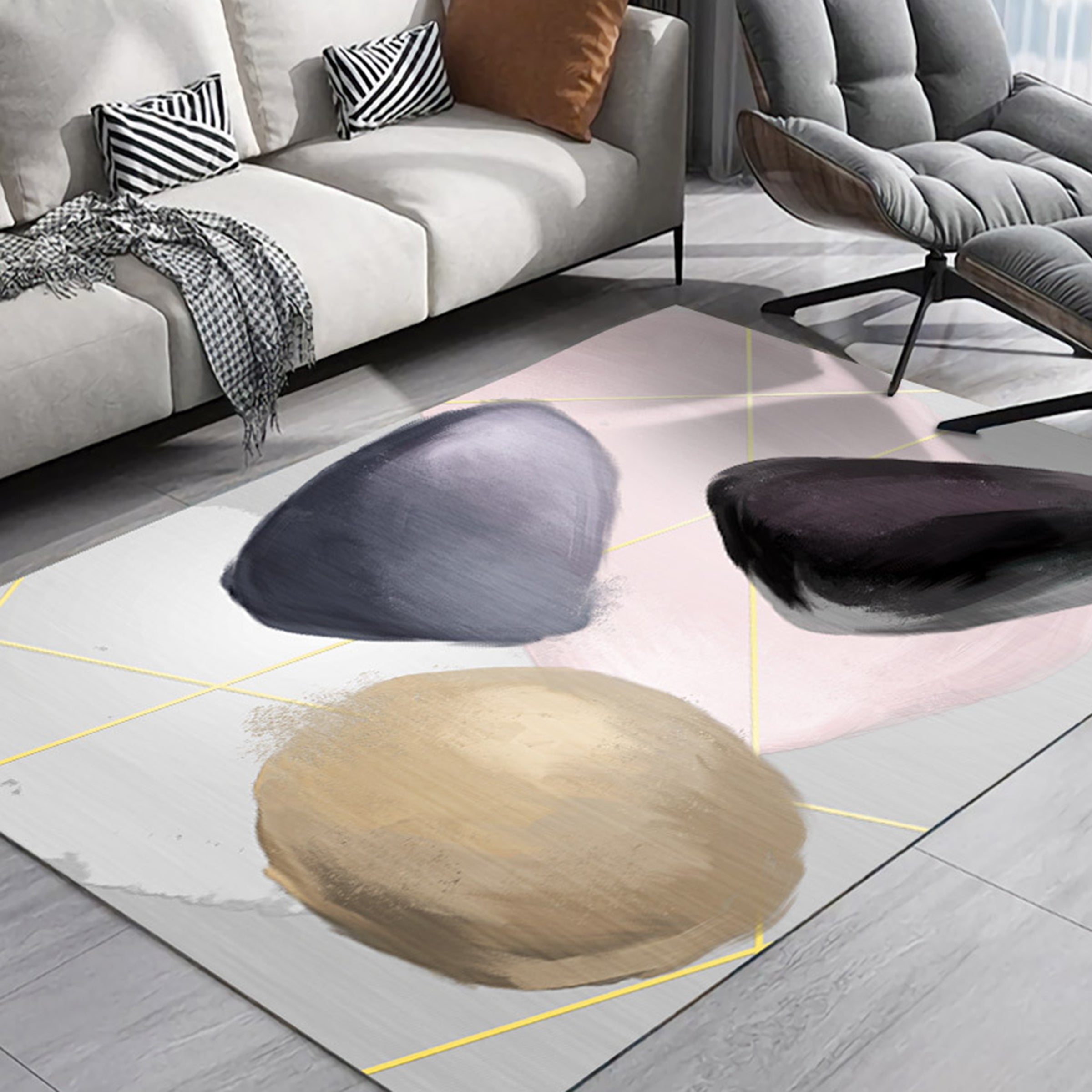 3D Colored Stone Pattern WG318 Non Slip Rug Mat Mat AJ Creativity Home 