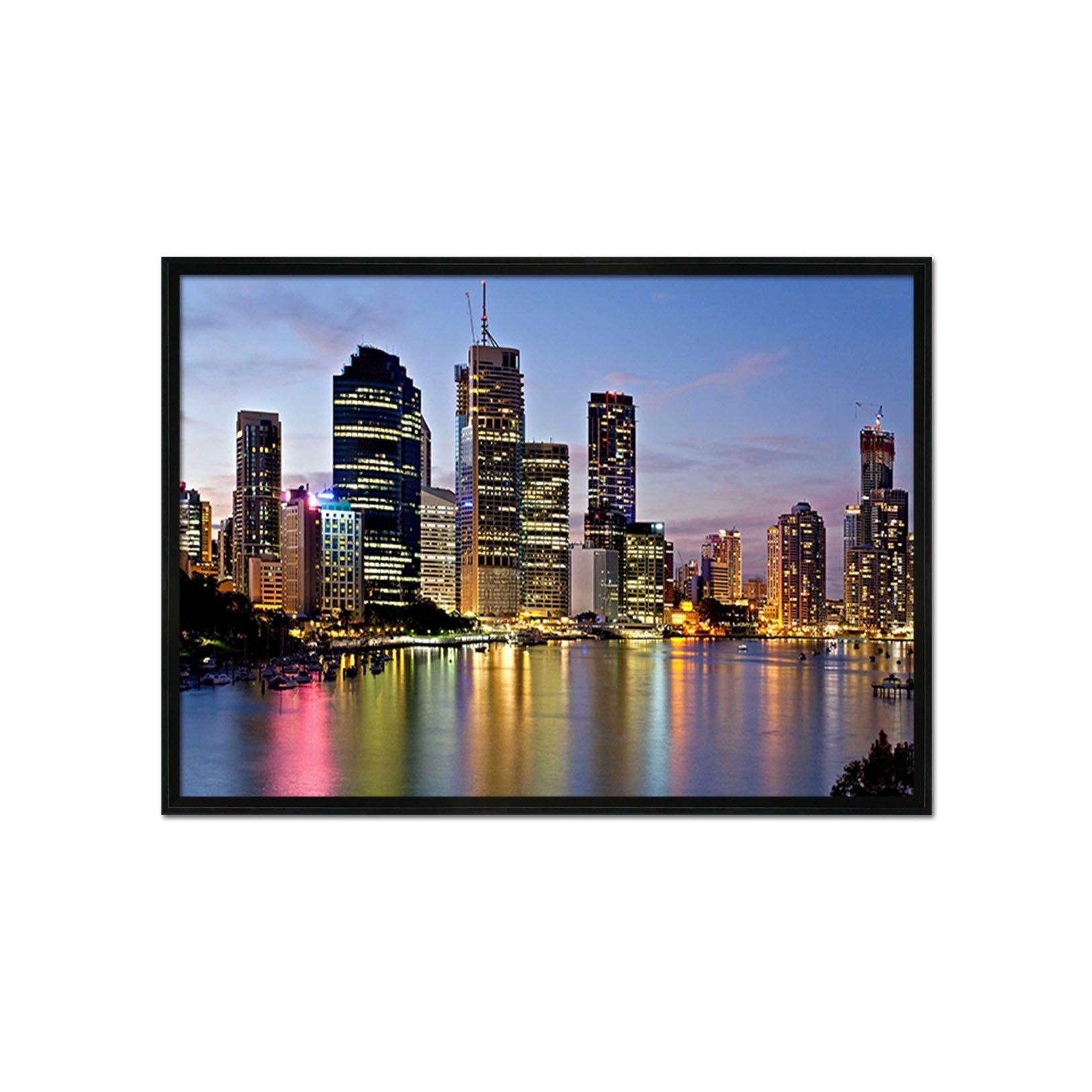 3D Lakeside City 073 Fake Framed Print Painting Wallpaper AJ Creativity Home 