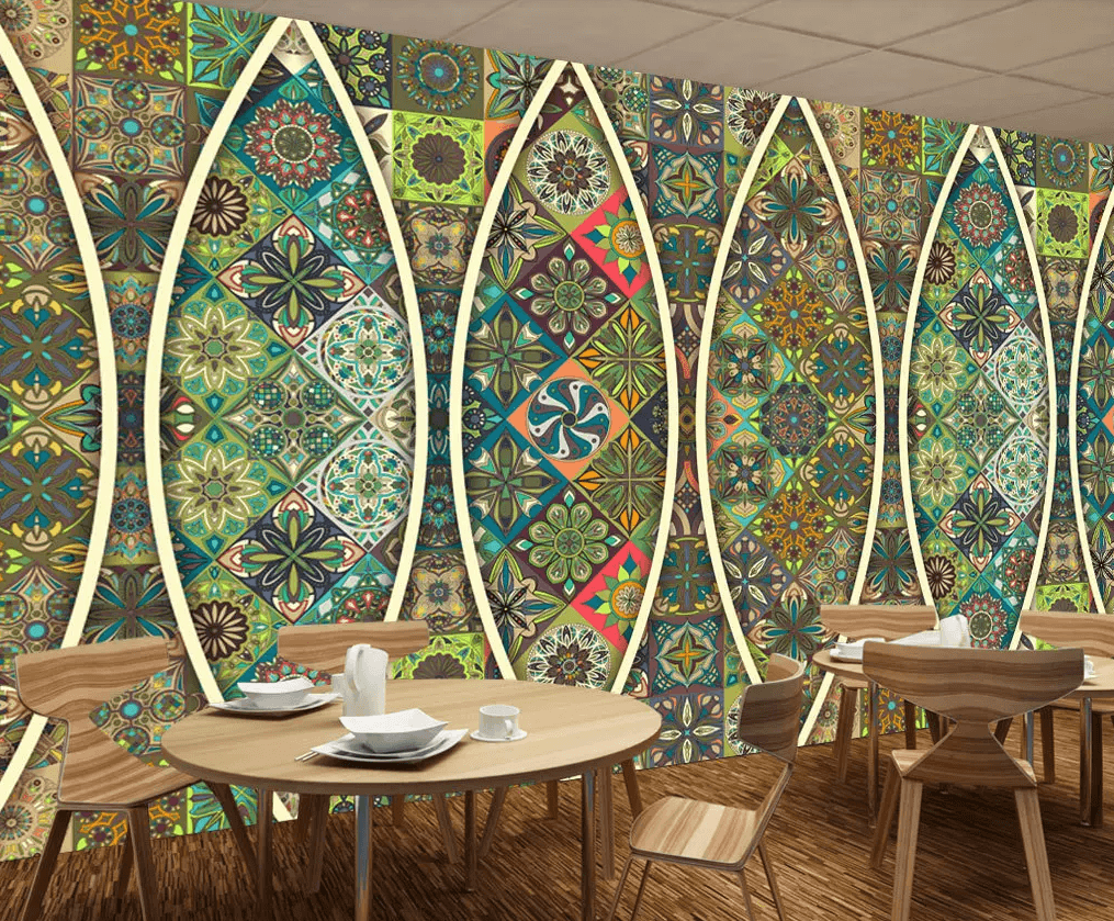 3D Oval Frame Pattern 414 Wallpaper AJ Wallpaper 2 