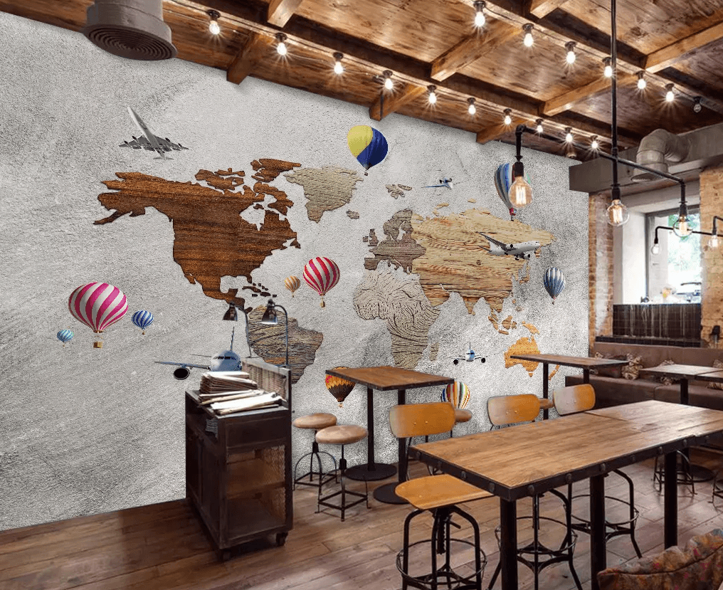 3D Wooden Map 187 Wallpaper AJ Wallpaper 2 