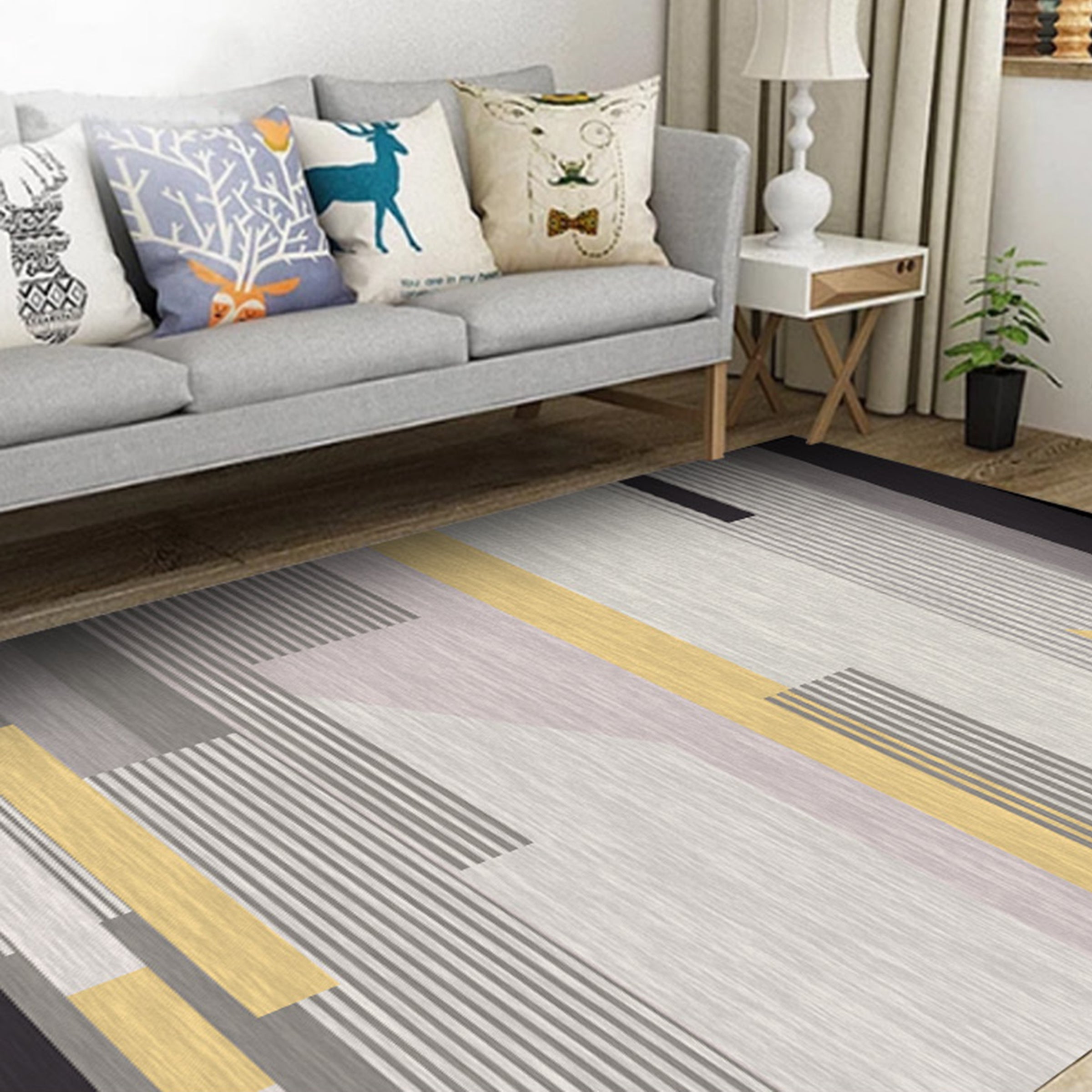 3D Color Stripe WG091 Non Slip Rug Mat Mat AJ Creativity Home 