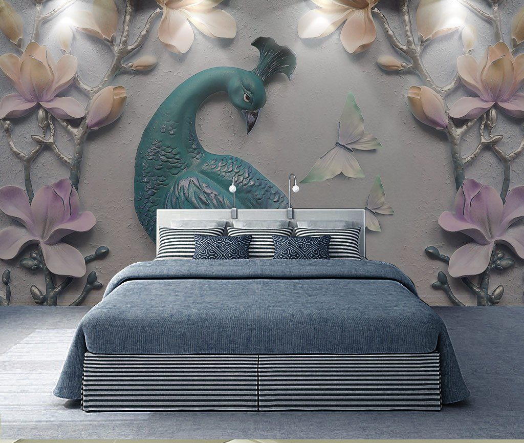 3D Peacock 64 Wall Murals Wallpaper AJ Wallpaper 2 