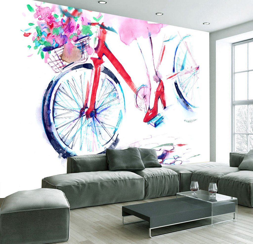 3D Painted Bicycle 130 Wall Murals Wallpaper AJ Wallpaper 2 