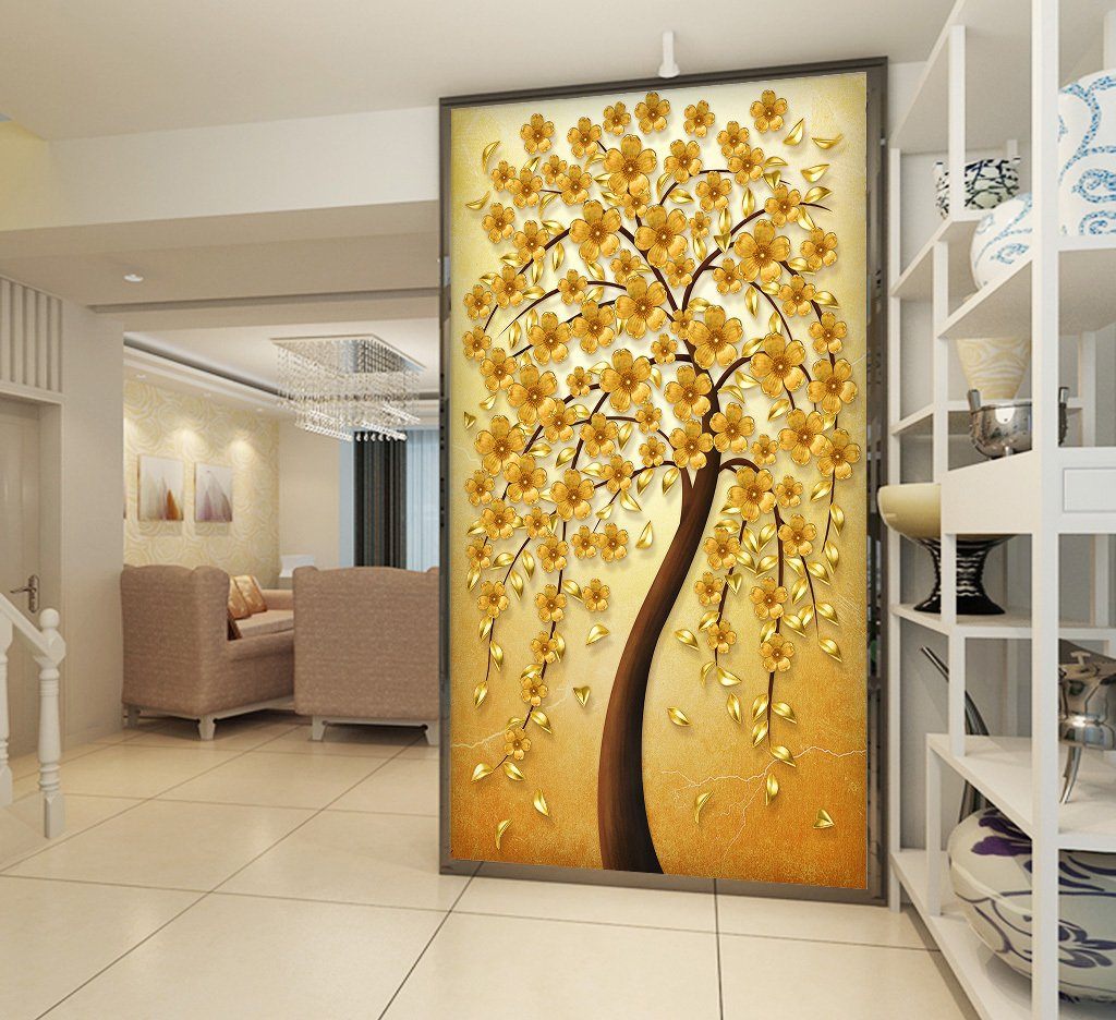3D Gold Tree 446 Wall Murals Wallpaper AJ Wallpaper 2 