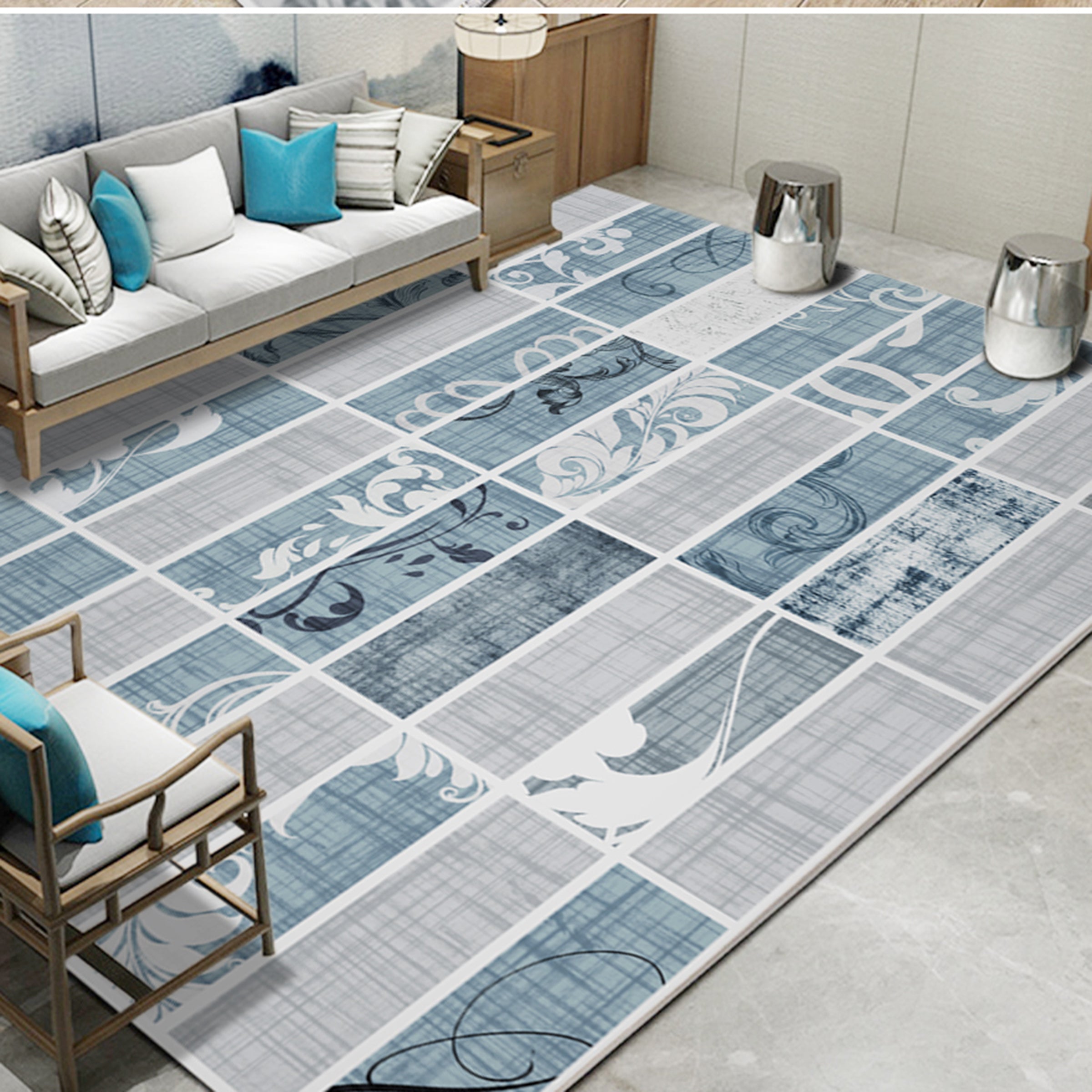 3D Modern Geometric Pattern WG414 Non Slip Rug Mat Mat AJ Creativity Home 