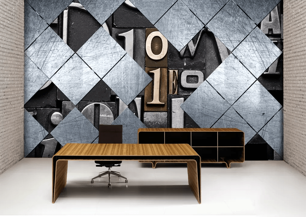 3D Iron Sheets Engraved Letters 101 Wallpaper AJ Wallpaper 2 