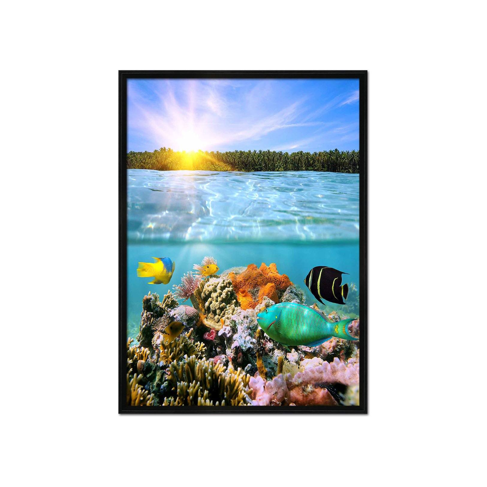 3D Coral Fish 053 Fake Framed Print Painting Wallpaper AJ Creativity Home 