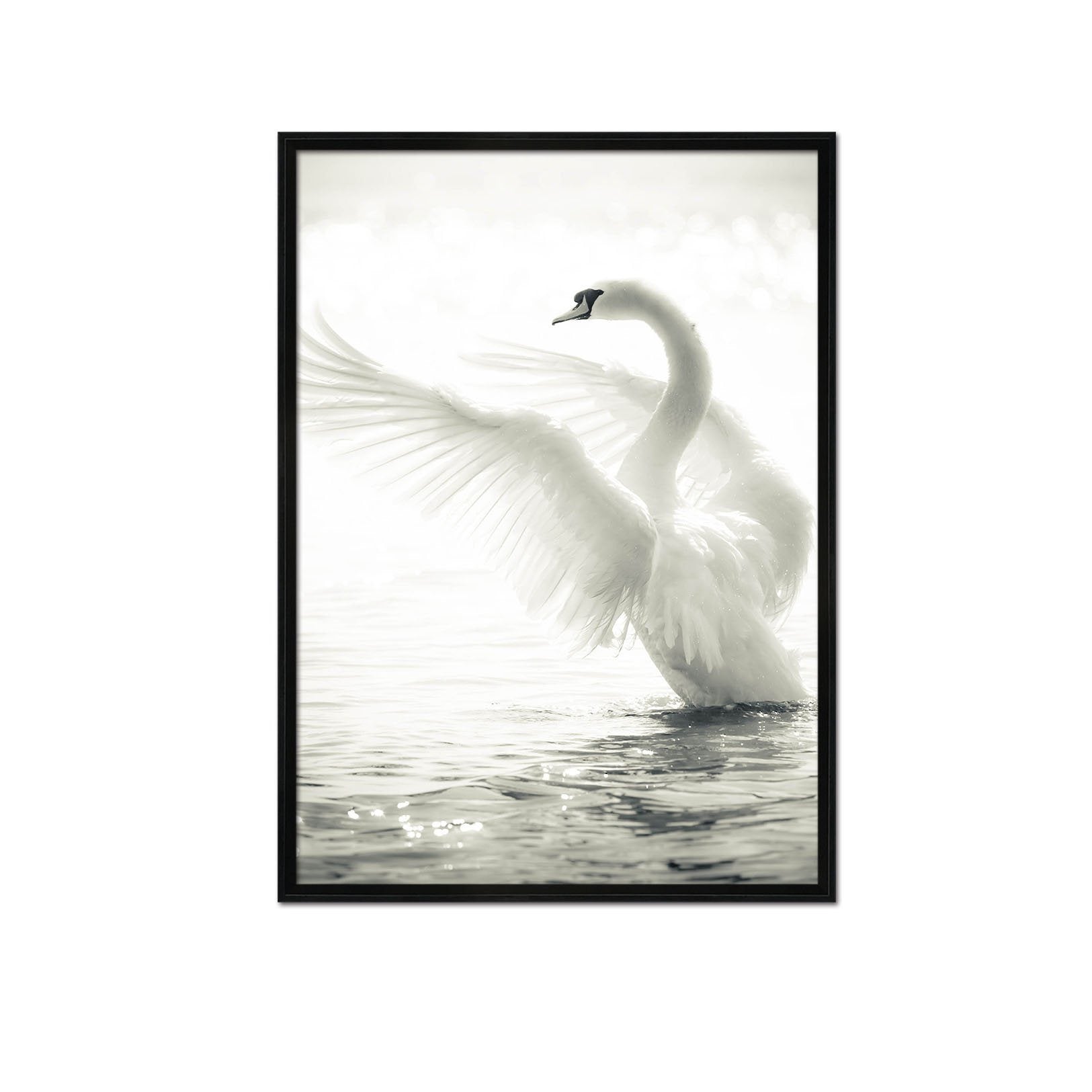3D Swan Dancing 055 Fake Framed Print Painting Wallpaper AJ Creativity Home 