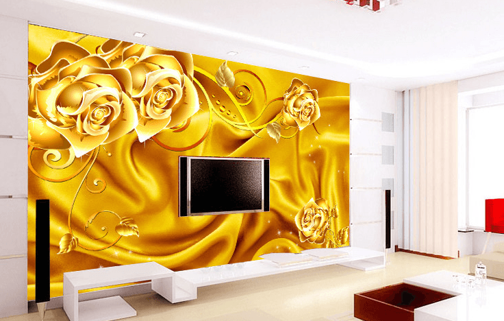 Golden Flowers Wallpaper AJ Wallpaper 