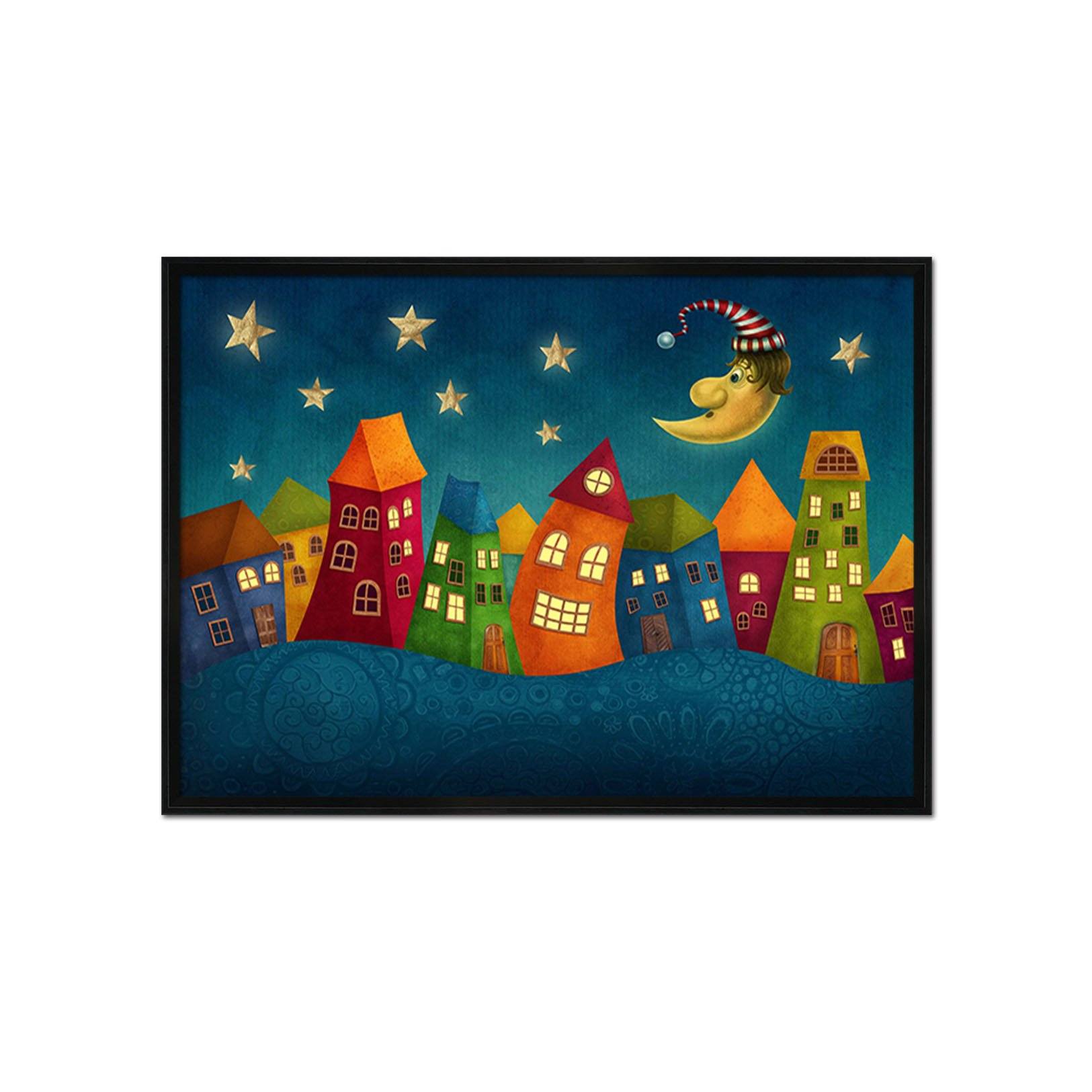 3D Cartoon House 018 Fake Framed Print Painting Wallpaper AJ Creativity Home 