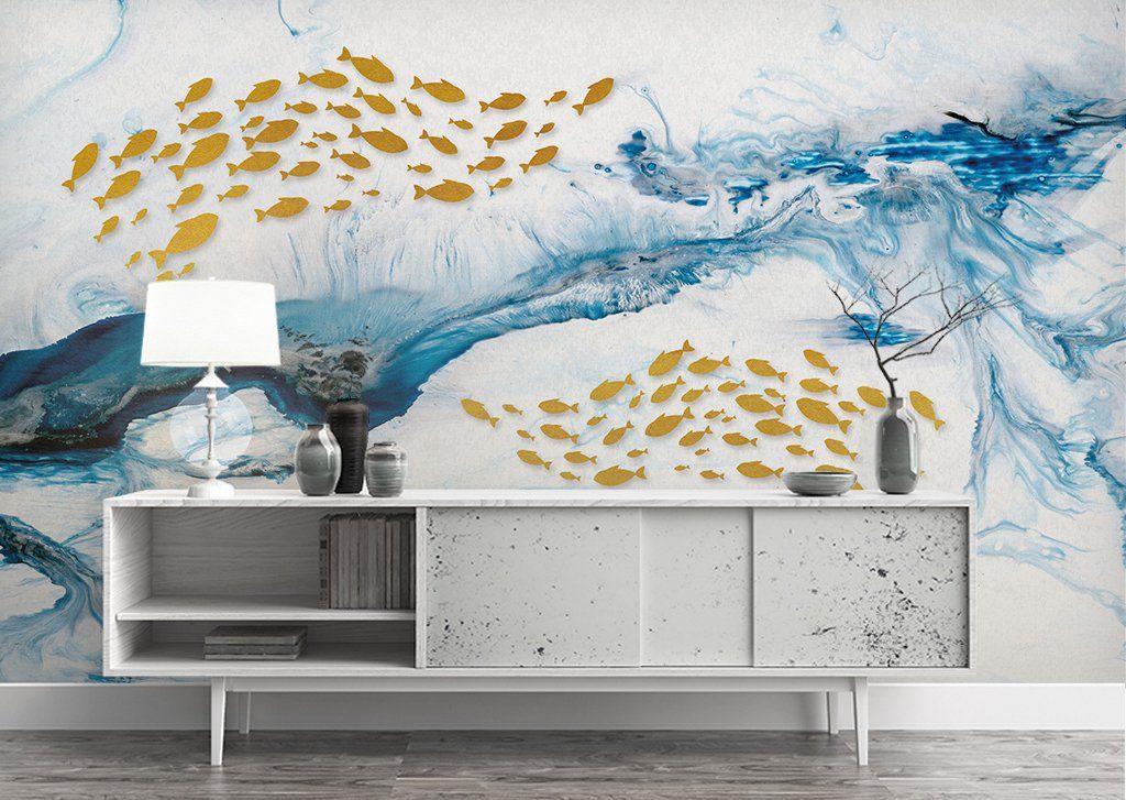 3D Fish School 203 Wall Murals Wallpaper AJ Wallpaper 2 