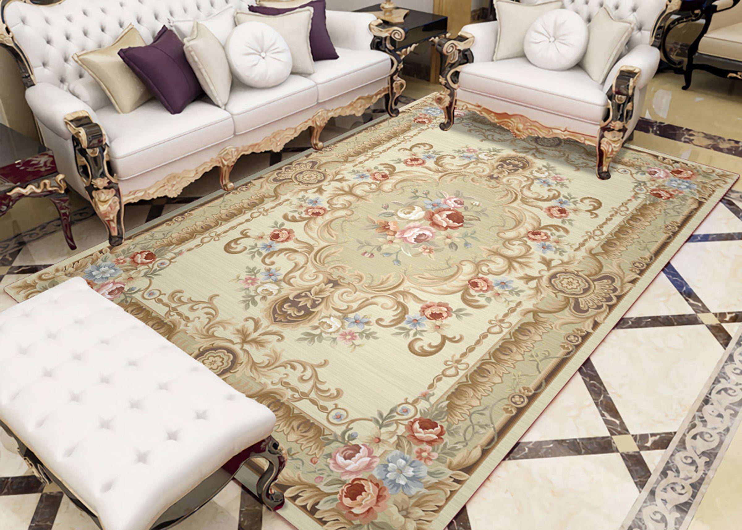 3D Colored Flowers WG324 Non Slip Rug Mat Mat AJ Creativity Home 