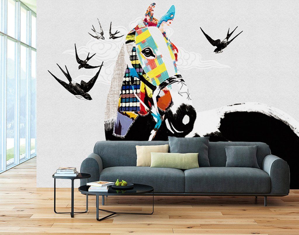 3D Horse Bird 574 Wall Murals Wallpaper AJ Wallpaper 2 
