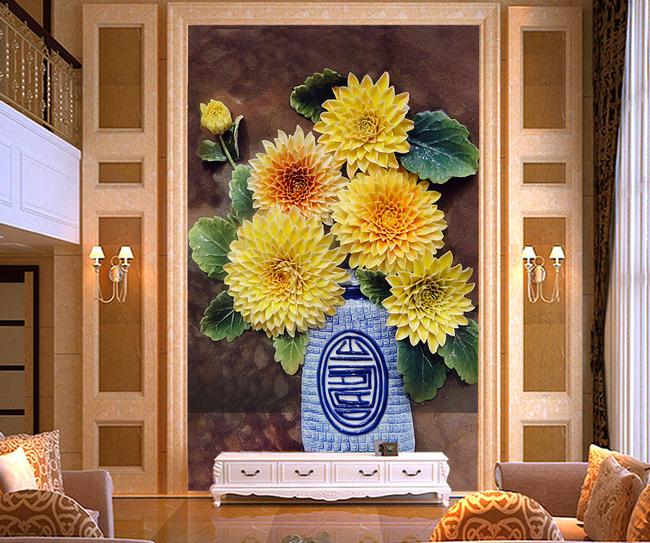 3D Sunflower 481 Wall Murals Wallpaper AJ Wallpaper 2 