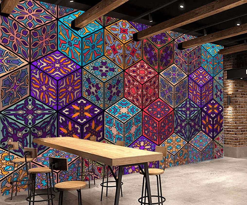 3D Stereoscopic Square Pattern 413 Wallpaper AJ Wallpaper 2 