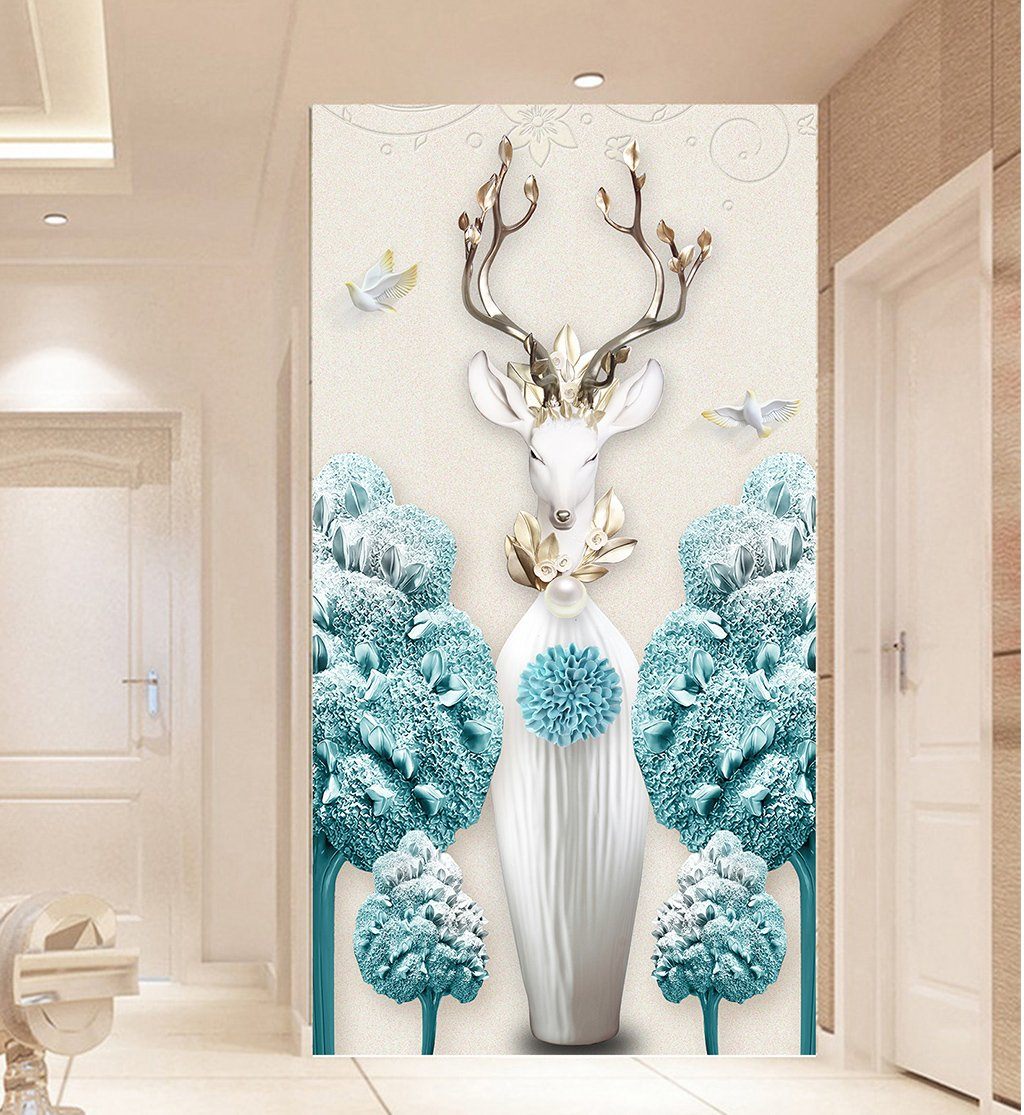 3D Elk Flower 554 Wall Murals Wallpaper AJ Wallpaper 2 