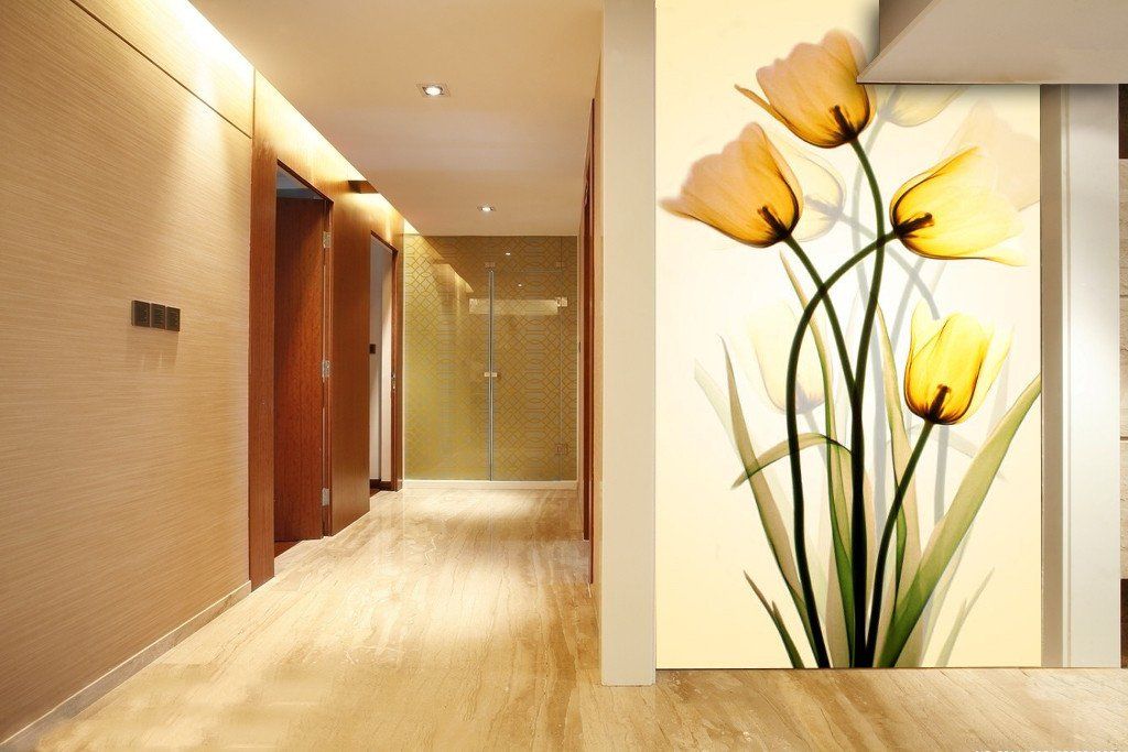 3D Modern yellow floral Wallpaper AJ Wallpaper 1 