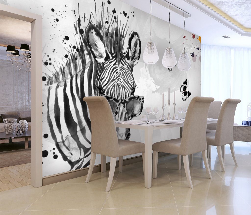 3D Zebra 303 Wall Murals Wallpaper AJ Wallpaper 2 