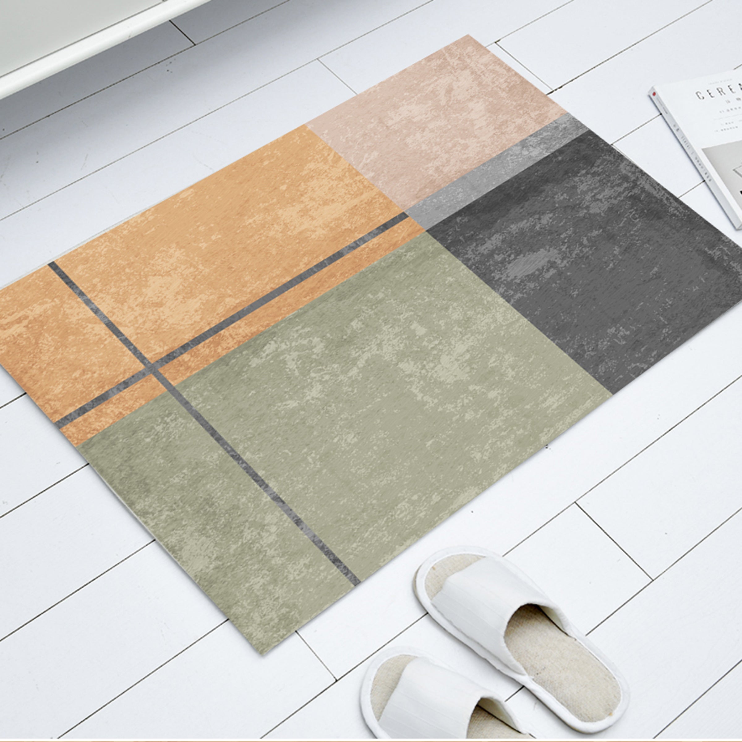 3D Color Geometry WG090 Non Slip Rug Mat Mat AJ Creativity Home 