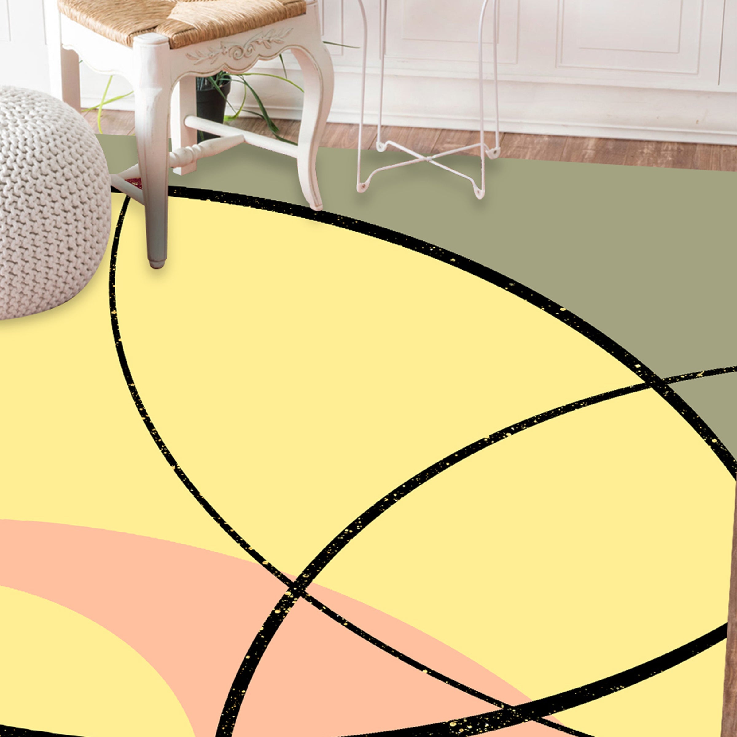 3D Golden Geometric Pattern WG426 Non Slip Rug Mat Mat AJ Creativity Home 