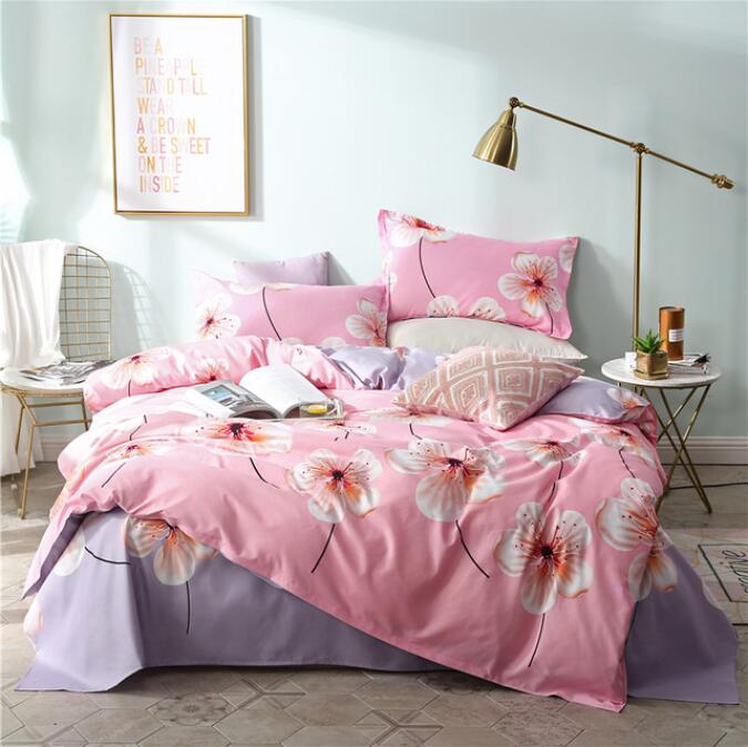 3D Pink Bottom Flowers 13015 Bed Pillowcases Quilt