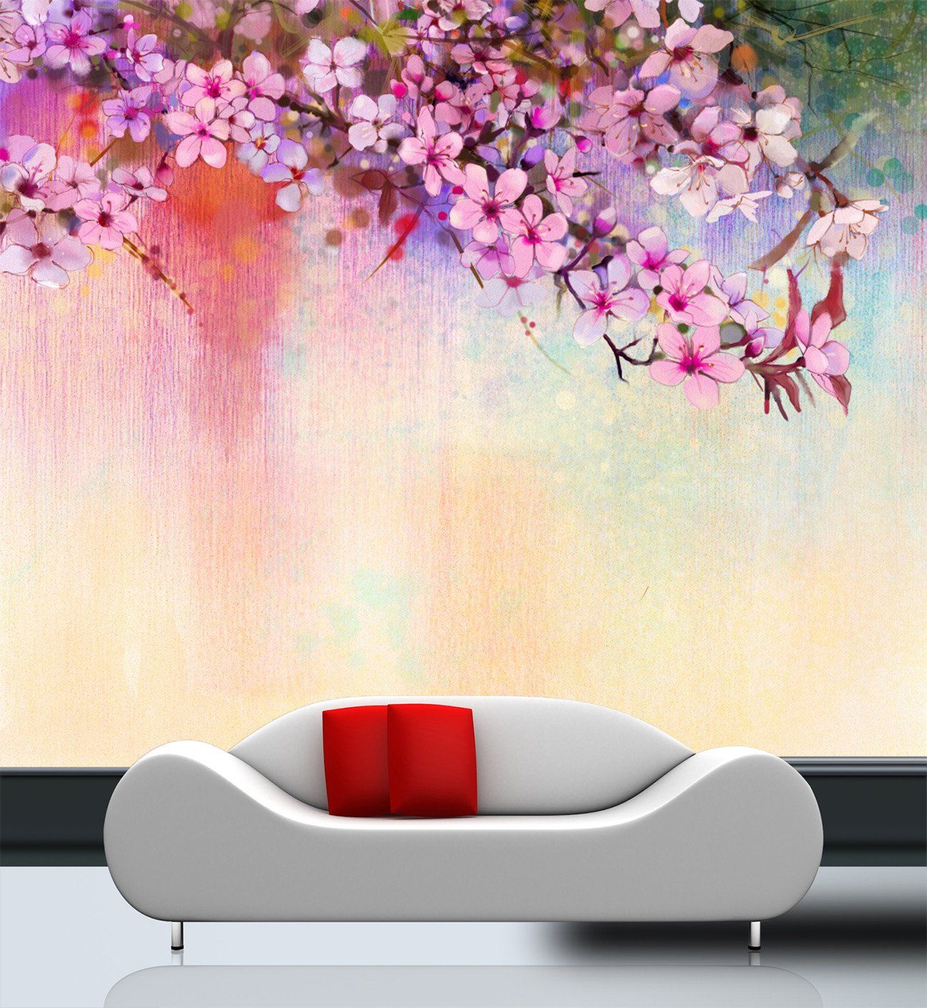 3D Pink Peach Flower Blossoming 4 Wallpaper AJ Wallpaper 